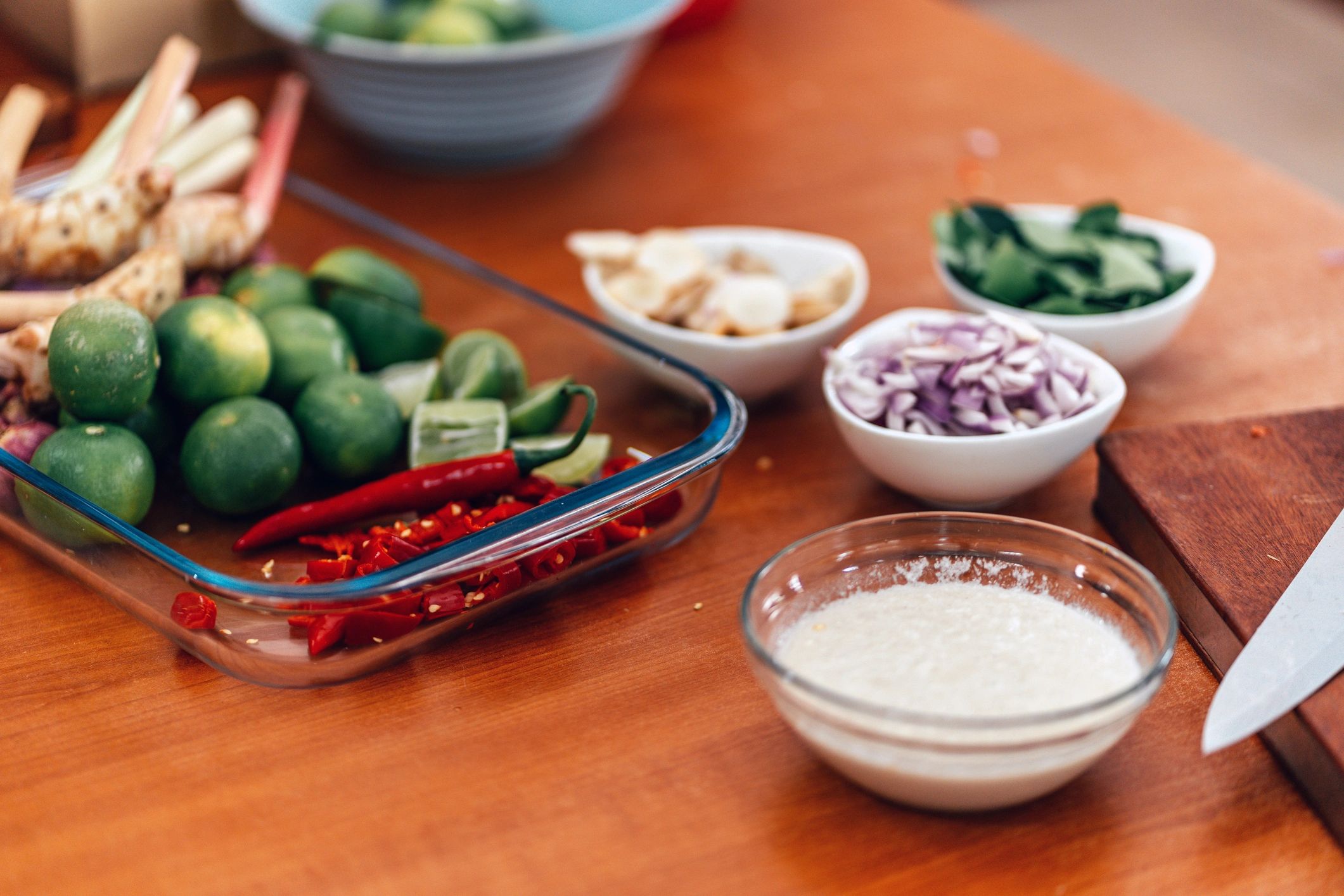 Food ingredients displayed on a table